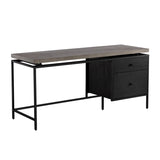 Norwood Desk Modern Concrete Top With Black Metal Frame