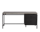 Norwood Desk Modern Concrete Top With Black Metal Frame