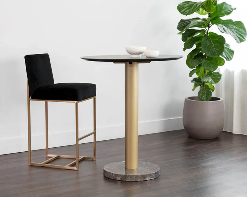 Monaco Wood Topped Round Bar Table