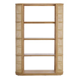 Behati Bookcase Light Wash Rattan Shelves Oak Veneer