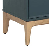 Rivero Highboard Teal With Ample Storage And Antique Brass