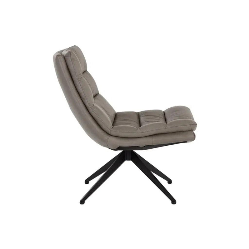 Keller Leather Upholstered Swivel Lounge Chair