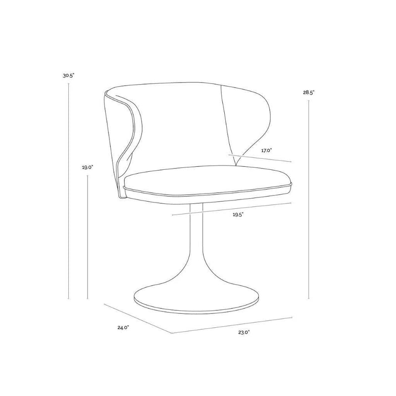 Simone Fabric Upholstered Swivel Dining Chair