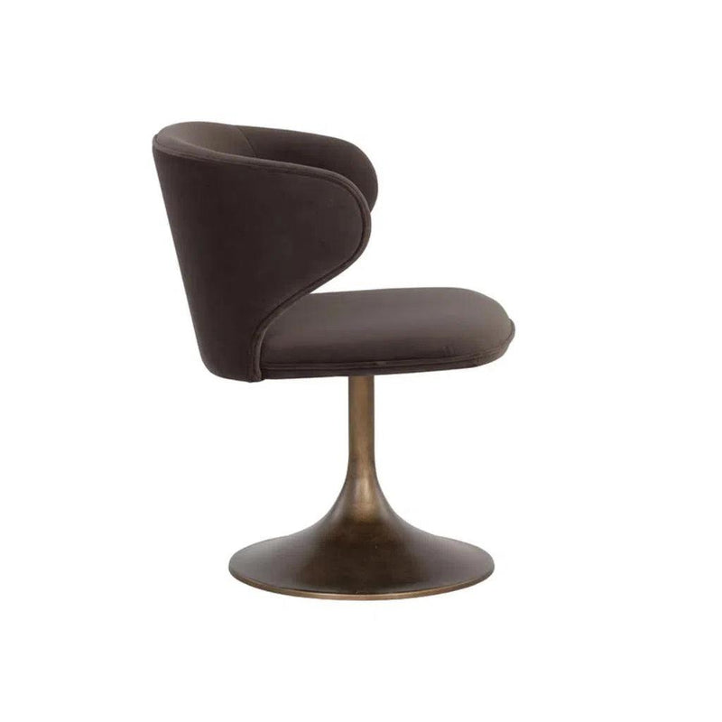 Simone Fabric Upholstered Swivel Dining Chair