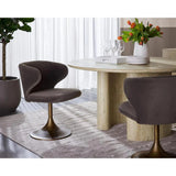 Simone Fabric Upholstered Swivel Dining Chair