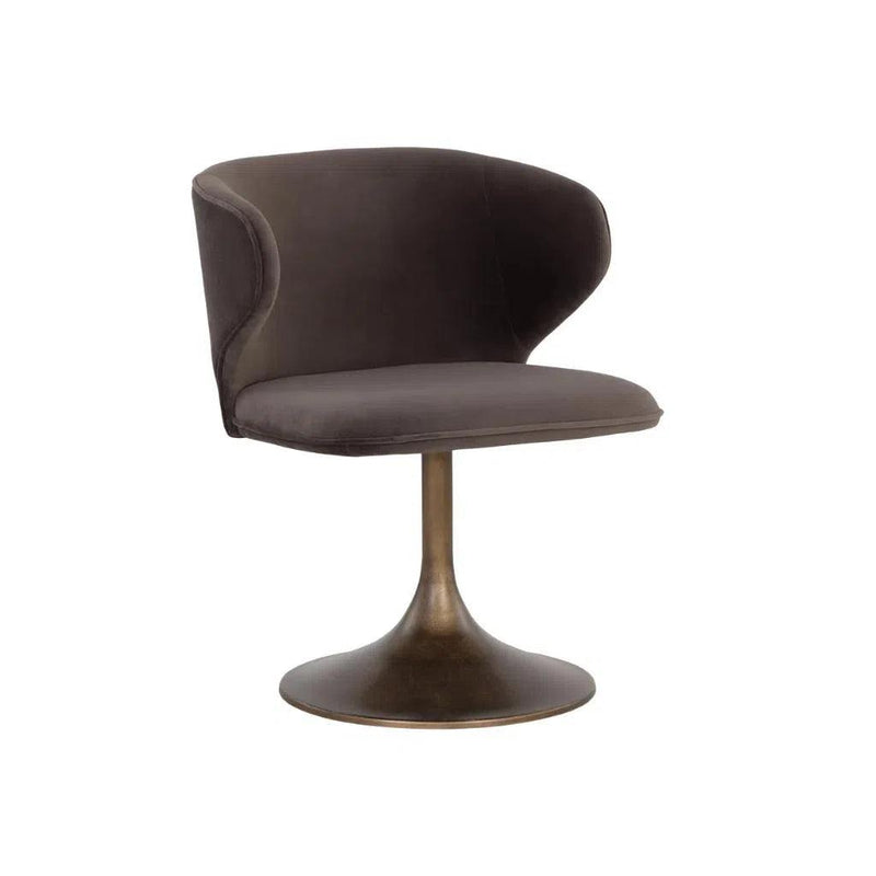 Simone Fabric Upholstered Swivel Dining Chair