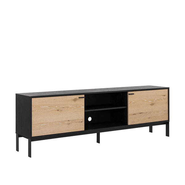 Rosso Media Console And Cabinet With Adjustable Shelves