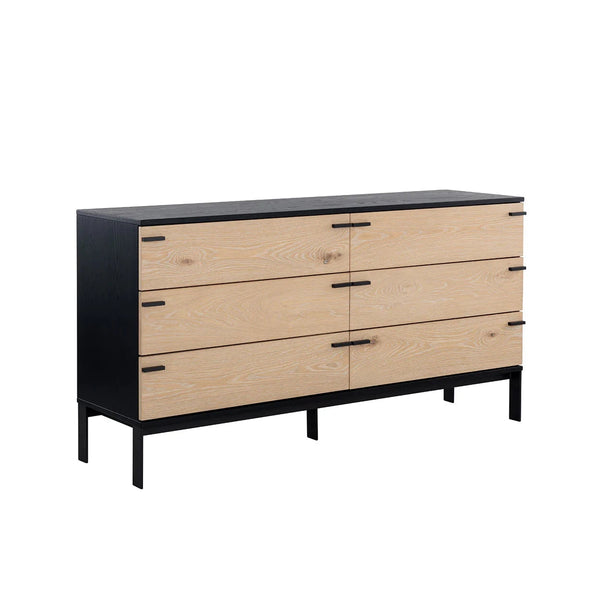 Rosso Dresser Modern Oak Wood With Soft Closing Drawers