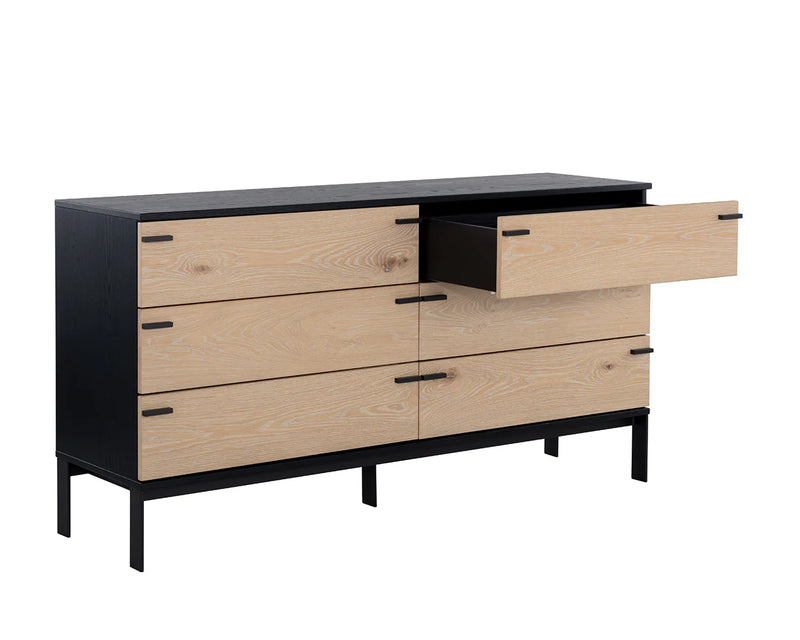 Rosso Dresser Modern Oak Wood With Soft Closing Drawers