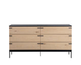 Rosso Dresser Modern Oak Wood With Soft Closing Drawers