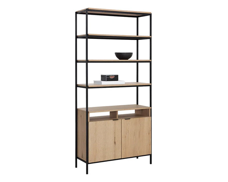 Ambrose Wooden Iron Modular Bookcase