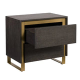 Alvaro Nightstand With Push-To-Open Drawers In Grey Wood