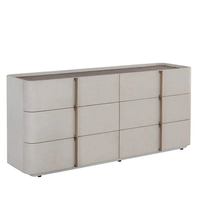 Jamille Dresser Cream Finish With Soft Closing Drawers