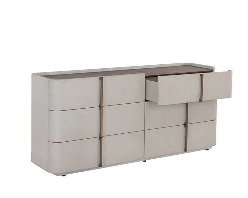 Jamille Dresser Cream Finish With Soft Closing Drawers