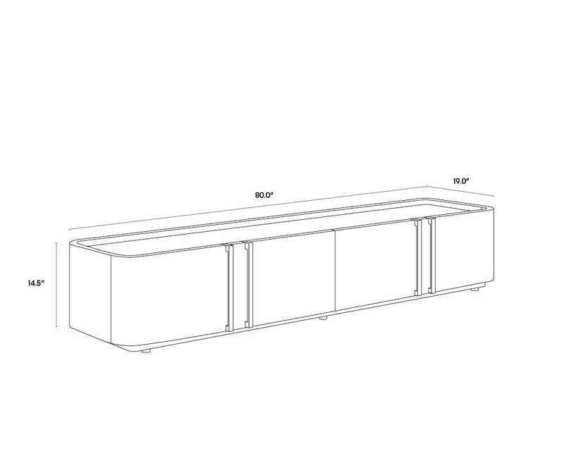 Jamille Media Console And Cabinet With Soft Close Doors