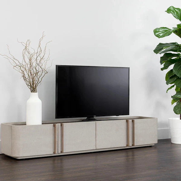 Jamille Media Console And Cabinet With Soft Close Doors