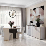 Jamille Sideboard Cream Faux Leather Soft Close Doors