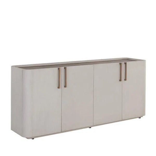 Jamille Sideboard Cream Faux Leather Soft Close Doors