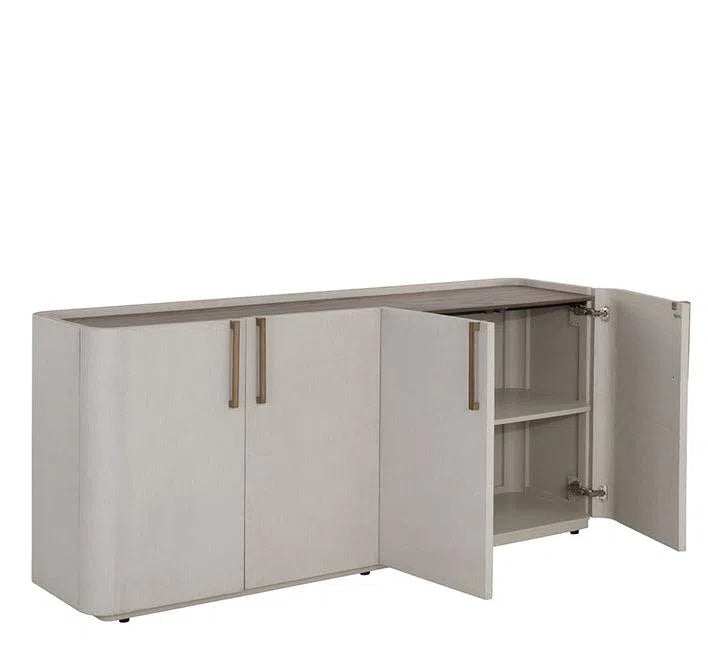 Jamille Sideboard Cream Faux Leather Soft Close Doors