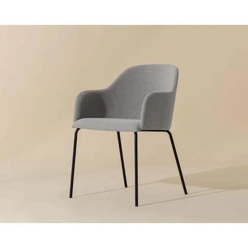 Hensley Leather Upholstered Modern Dining Armchair