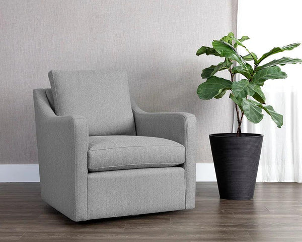 Brianna Fabric Upholstered Swivel Lounge Chair