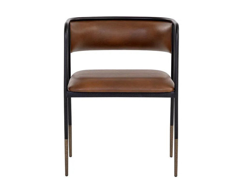 Brenan Leather Upholstered Elegant Dining Armchair