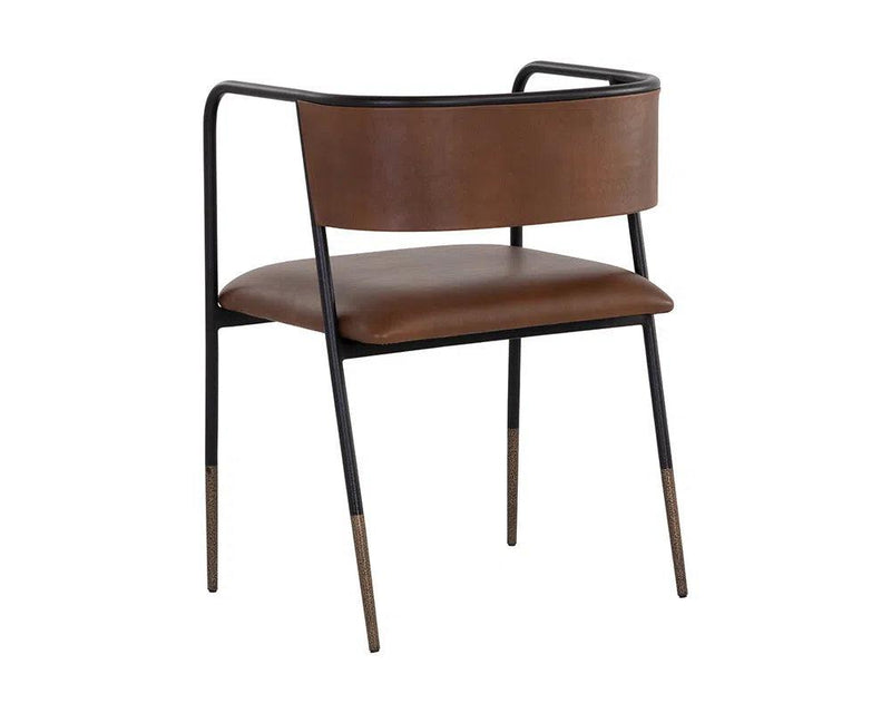 Brenan Leather Upholstered Elegant Dining Armchair