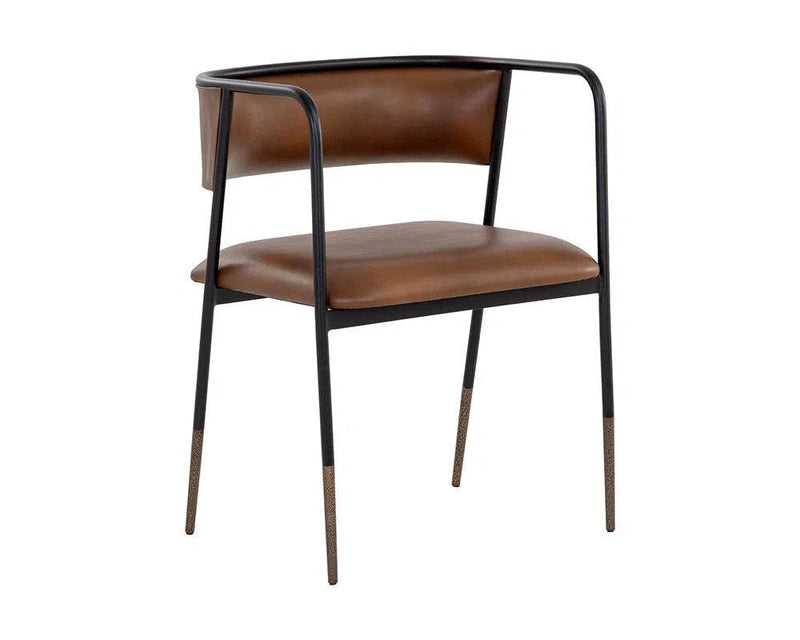 Brenan Leather Upholstered Elegant Dining Armchair