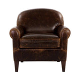 Bastoni Lounge Chair Chocolate Leather With Brass Nailheads