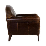 Bastoni Lounge Chair Chocolate Leather With Brass Nailheads