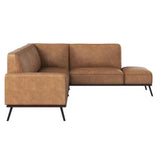 Brandi Sofa Chaise Camel Leather With Modern Elegance