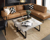 Brandi Sofa Chaise Camel Leather With Modern Elegance