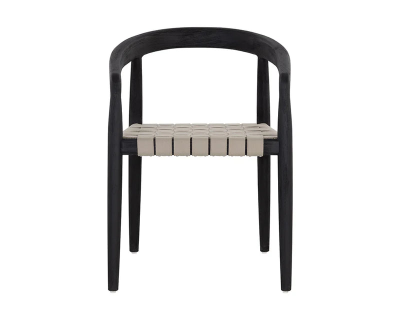 Cayman Dining Armchair Charcoal Solid Teak Wood Frame