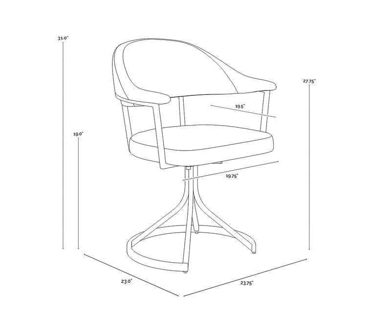 Bexley Fabric Upholstered Swivel Dining Armchair