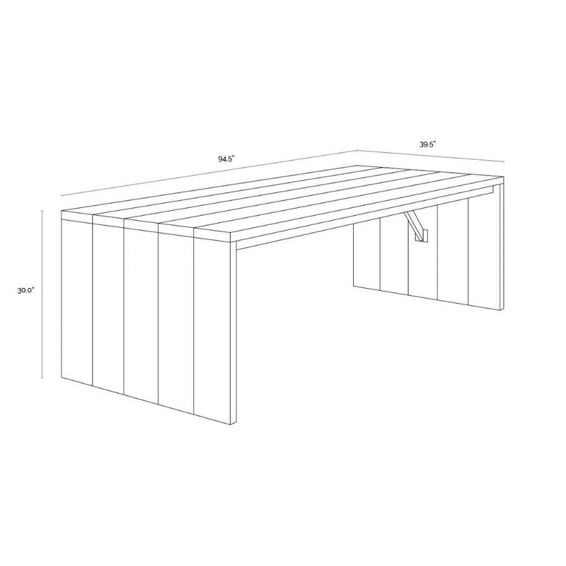 Viga Wooden Outdoor Rectangular Dining Table