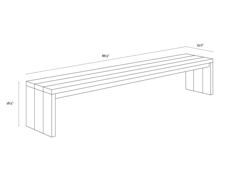 Viga Wooden Outdoor Backless Bench