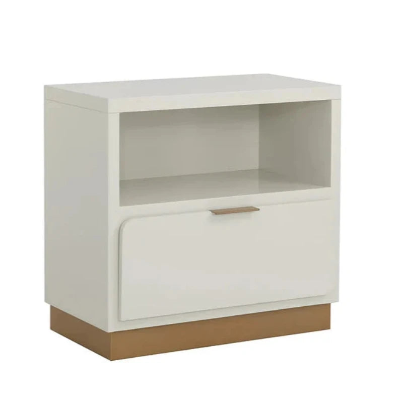 Jenkins Steel Based Wooden Cream Nightstand