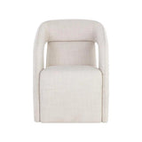 Kendrick Fabric Upholstered Wheeled Dining Armchair