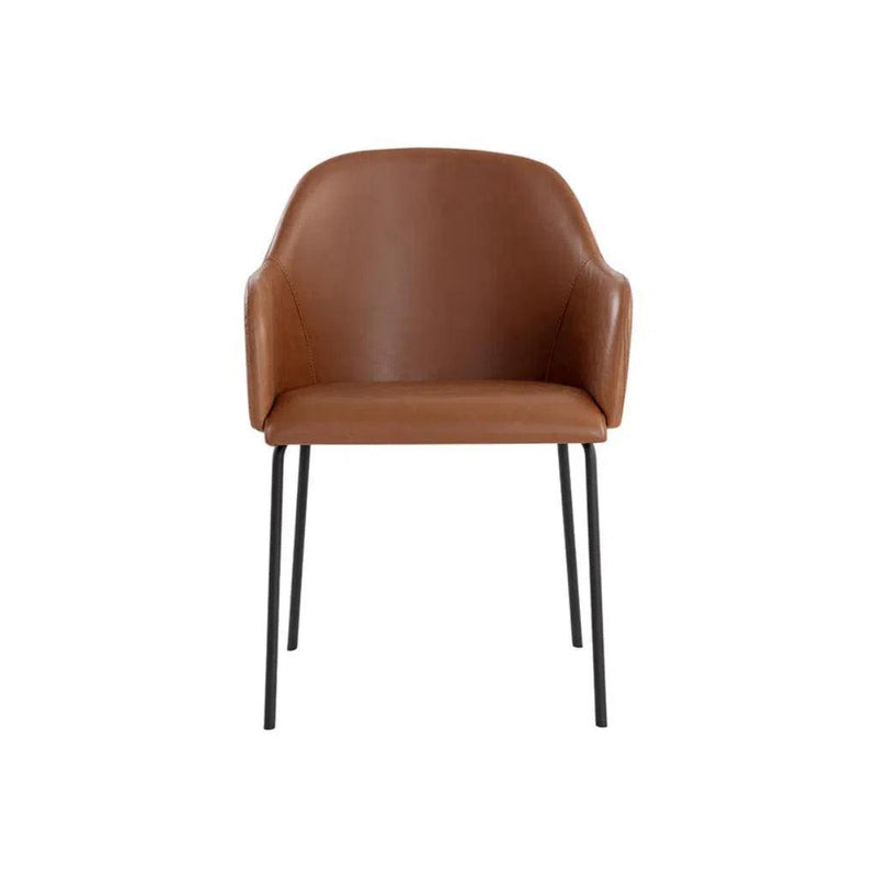 Hensley Leather Upholstered Modern Dining Armchair