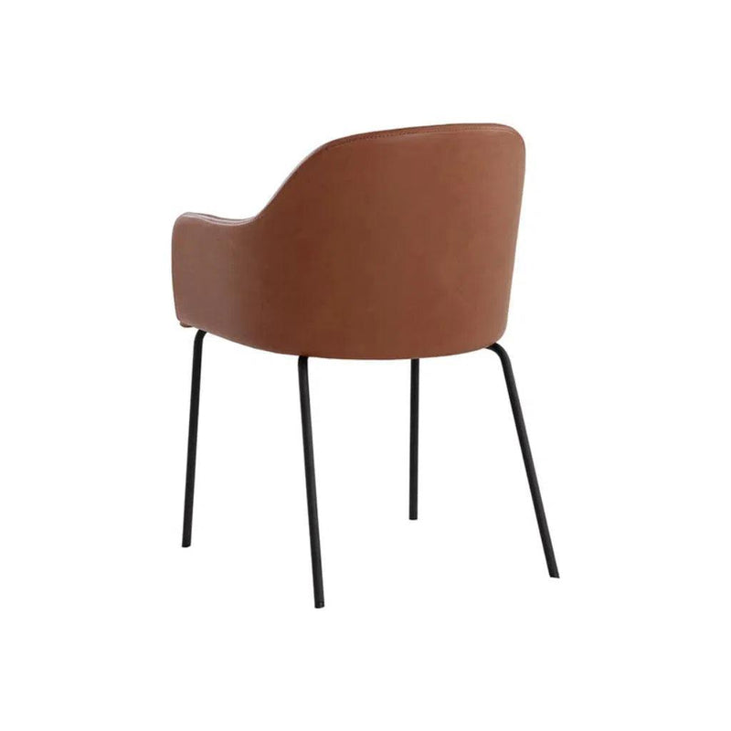 Hensley Leather Upholstered Modern Dining Armchair