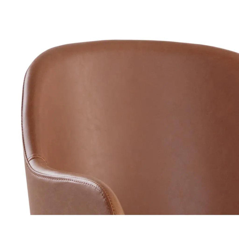 Hensley Leather Upholstered Modern Dining Armchair