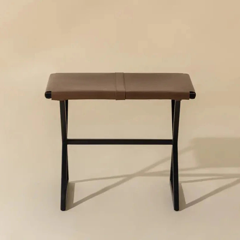 Elon Vintage Leather Upholstered Stool