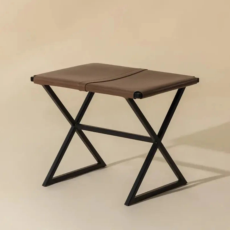 Elon Vintage Leather Upholstered Stool