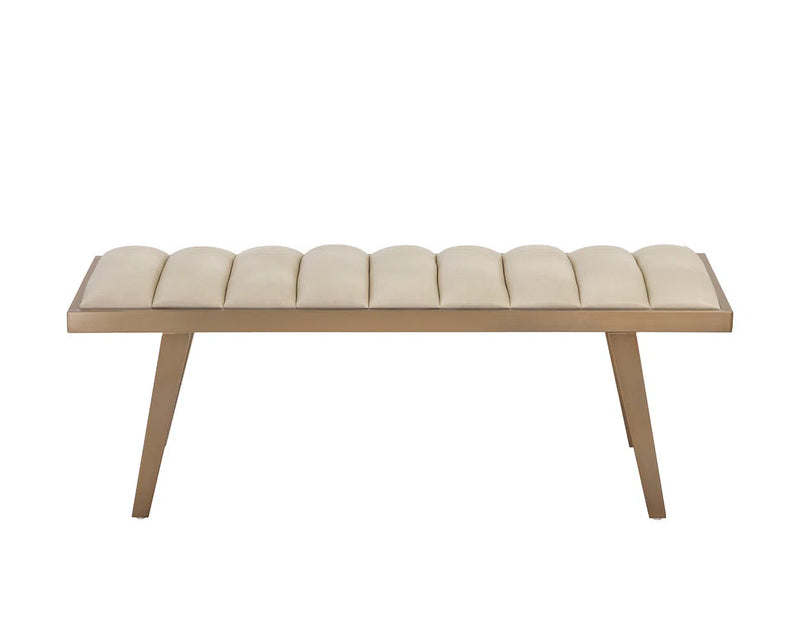 Farley Leather Upholstered Charming Backless Bench