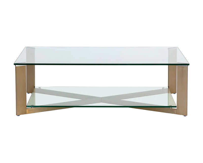 Xavier Steel Framed Glass Coffee Table