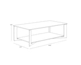 Xavier Steel Framed Glass Coffee Table