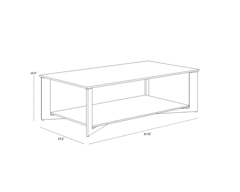 Xavier Steel Framed Glass Coffee Table