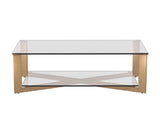 Xavier Steel Framed Glass Coffee Table