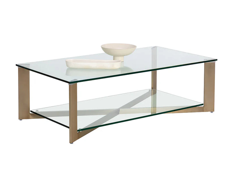 Xavier Steel Framed Glass Coffee Table