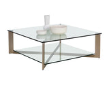 Xavier Steel Framed Glass Coffee Table